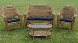 Saratoga 4-Piece Resin Wicker Patio Set - Cappuccino