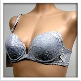 Venus New Lite Grey Front Closure Floral Bra #1006 34A
