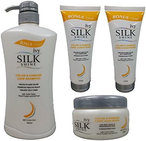 Ivy Silkshine COLOR &amp; DAMAGE CARE 4 items Set - Hair Shampoo, Conditioner &amp; Treatment Mask Set by Leivy