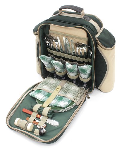 examen Greenfield Collection (I-Fulfilment) BPD4DGH Deluxe Sac à Dos de Pique-Nique pour 4 Personnes Vert Forêt