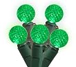 Set of 50 Green LED G12 Berry Fashion Glow Christmas Lights - Green Wire