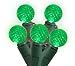 Set of 50 Green LED G12 Berry Fashion Glow Christmas Lights - Green Wire