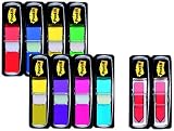 Produkt-Bild: Post-it Index Mini Promotion, 8 Index Streifen - Farben: rot,blau,gelb,gr&uuml;n,lemon,lila,pink,t&uuml;rkis + 2 x Index Pfeile gratis