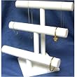 3 Tier White Leather T-Bar Bracelet & Necklace Jewelry Display Stands