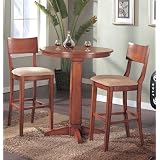 3 PCs Bar Table Set in Beautiful Oak Finish by AtHomeMart