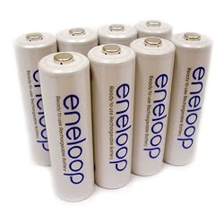 Sanyo Eneloop 8 Pack AA NiMH Pre-Charged Rechargeable Batteries