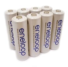 Sanyo Eneloop 8 Pack AA NiMH Pre-Charged Rechargeable Batteries