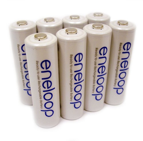 Sanyo Eneloop 8 Pack AA NiMH Pre-Charged Rechargeable Batteries