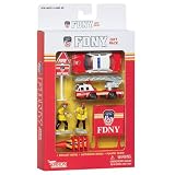 Review daron 8740 / Fdny New York Fire Department Ladder Engine Truck, Car, Firemen & Signs Playset