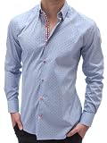 Stone Rose Pinstriped Shirt for Men with Red Dots - Martin 3122