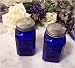 Salt and Pepper Square Blue Cobalt Glass