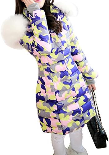 Hnda Women's Winter Thinken Fur Trim Puffer Down Parka Jacket Camo M