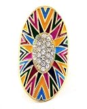 Multi Color Epoxy Clear Rhinestone Stretch Ring