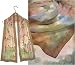 Apparel : ULRIKE Oblong Chiffon Silk Scarf - Watery floral reflections of pale pinks, blues, sage, and peach, bounded by a nutmeg border.