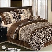 Safari Micro Fur Bed in a Bag Set in Brown Size: Queen