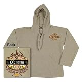 Corona Beer - Ocean Crest Baja Woven Hoodie Natural Dark Tan
