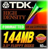 TDK 3.5In 1.44MB Pre-Fmt IBM Black Diskettes 10-Pack