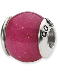 Sterling Silver Fuschia Quartz Stone Charm Bead Fits Pandora Chamilia Biagi Bracelet