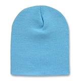12 Short Beanies Wholesale- Light Blue