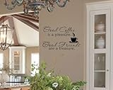 Good Coffee is a pleasure Good Friends are a treasure Wall Vinyl Saying Quote Room Décor - Chocolate Brown