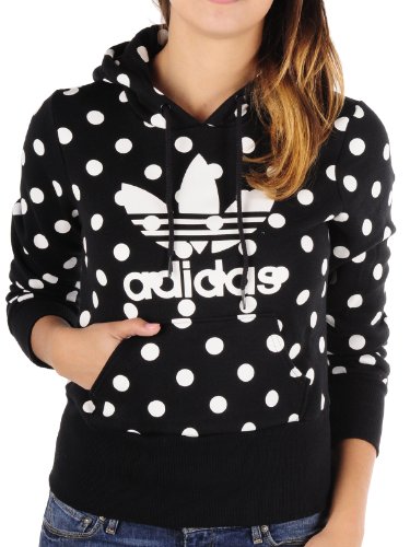 Adidas Damen Kapuzenpullover Trefoil, black-running white/running white, 42, O57491 Preisvergleich
