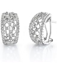 14k WHITE GOLD WOMENS EARRING LE-1720 DIAMOND 0.48CT TW