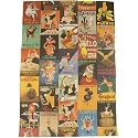 Vintage Posters Italian Advertising Cavallini Gift Wrap or Decoupage Paper 20 by 28 inches, Three