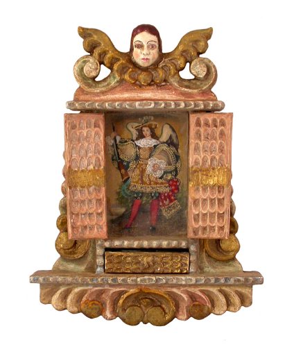 Archangel Art Retablo Cuzco Framed Oil Painting