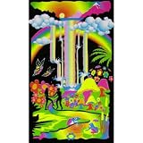 Rainbow Waterfall Blacklight Tapestry Wall Hanging