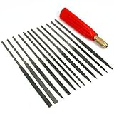 12Pc Needle File Set Collet Handle Filing Tools New