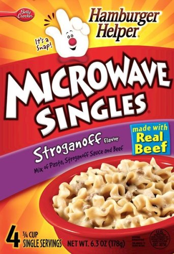 Hamburger Helper Microwave Singles, Stroganoff, 6.3-Ounce Box (Pack of 6)