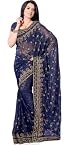 Navy Blue Georgette Saree