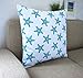 Howarmer Cotton Canvas Aqua Blue Decorative Pillows Cover, Set of 4, Beach Theme (Chevron, Whales, Sea Horse, Sea Stars)