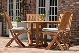 70036 5pc Barbuda 4 Foot Round Teak Folding Set