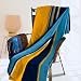 [Yellow/Blue Stripes] Soft Coral Fleece Throw Blanket (59 by 71 inches)