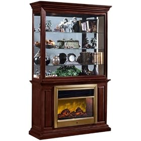 Radiance I Cherry Curio Cabinet and Electric Fireplace by Universal Lighting and Decor