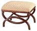 Diamond Print Chenille Fabric Wood Ottoman
