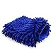 Crusar Microfiber Chenille Dust Wash Mitt Thick and Super Absorbent Universal Fit for Most Hands Use Wet or Dry Dark Blue Pack of 1