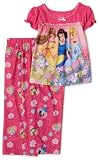 Disney Princesses Short Sleeve Pajama Set, 2 Piece, Pink, 18 Months