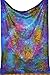 Jaipur Handloom Black Light Tapestries Intricate Blue Tie Dye Star Indian Bedspread Twin Tapestry Hippie Wall Decor Mandala Bohemian Tapestry Psychedelic Tapestry Ethnic Decorative (Blue)