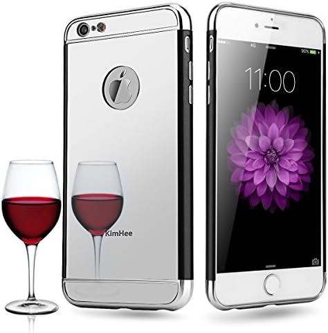 iphone 6 case, KimHee 3 in 1 Ultra Thin and Slim Design with Mirror Case [Metal Textured]+[Acrylic Mirror]+[TPU Soft Plastic] for Apple iphone 6 and iphone 6s(4.7inch)-Silver