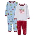 Toddler Girls' Just One Year 4-pc. Cotton PJ Set - Red/Light Blue