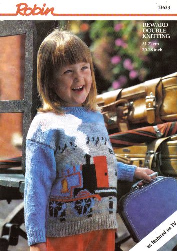 Robin Childrens Thomas The Tank Engine, Thomas and The Ticket Office Motif Sweater Knitting Pattern: To fit chest 20 22 24 26 28 - 51cm 56cm 61cm 66cm 71cm
