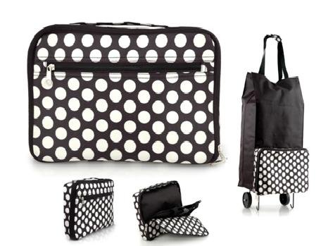 Polka Dot Foldable Shopping Trolley