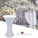 JISEN Cocktail Spandex Fitted Stretchable Elastic Tablecloth 24x43 White