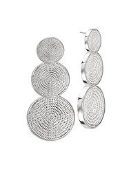 925 Sterling Silver High-Polish Finish Triple Round Rope Design Post Earrings