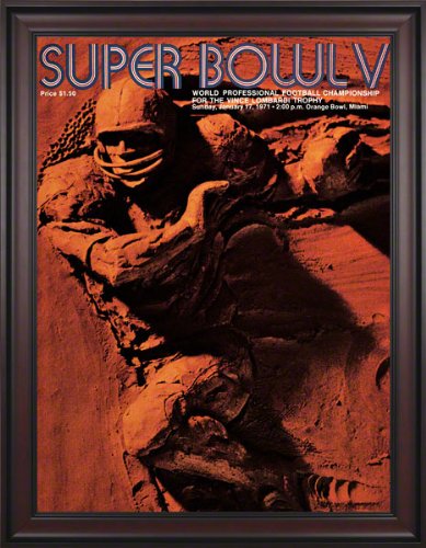Framed Canvas 36 x 48 Super Bowl V Program Print | Details: 1971, Colts vs Cowboys