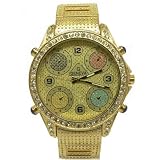 Geneva Elite Iced Out Watch Gold Tone