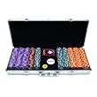 500 Paulson Tophat &amp; Cane Clay Poker Chips w/Aluminum Case