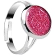 Design Flamingo Pink Glitter Adjustable Ring